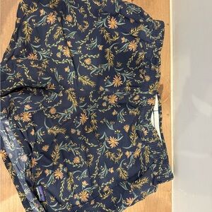 Patagonia Floral Women's Shorts - Navy and Yellow